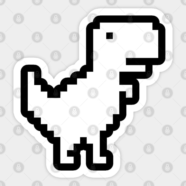 Pixel Dinosaur, No Internet Connection Sticker by JK Mercha